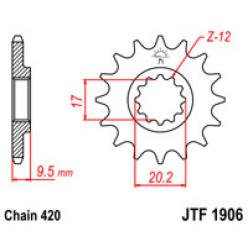 Звездочка передняя JT Sprockets (шаг 420 ) JT JTF1906